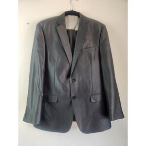 Calvin Klein Men's 3 Piece Suit in Gray Striped Size 42R Vest Jacket Pants 38x31